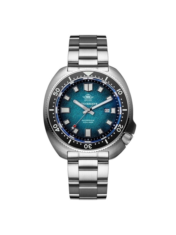 Men's Watch 200M Waterproof Professional Dive Watch Luxury Quartz Watch with Scratch-Resistant Synthetic Sapphire Crystal & Ceramic Bezel, Blue Luminous, Stainless Steel Bracelet