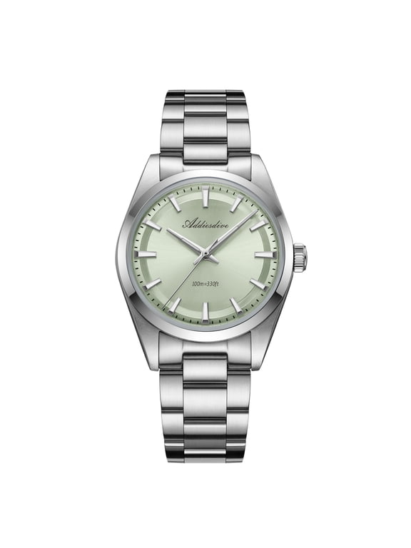 Men's Watch, 100m Waterproof Dive Watch, VH31 Sweep Second Quartz Watch with 316L Stainless Steel & BGW9 Luminous, Retro Style