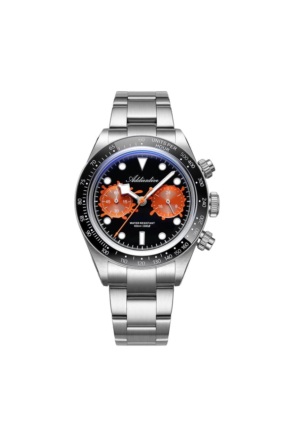 Men's Watch AD2520 40mm VK64 Quartz Chronograph 100m Waterproof K1 Mineral Crystal Glass with Hard Coating BGW9 Lume Men's Watch