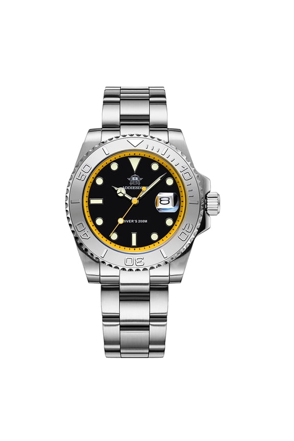 Men's Watch Analog Quartz Watch, 200M Waterproof Dive Watch with Ceramic Bezel & Japanese Movement, Stainless Steel Men's Watch, Luminous Analog Watch