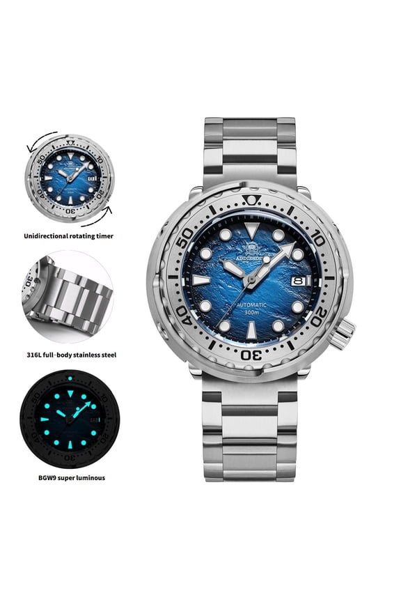 Men's Automatic Dive Watch 300m Waterproof NH35 Movement Sapphire Crystal Luminous Stainless Steel Wrist Watch