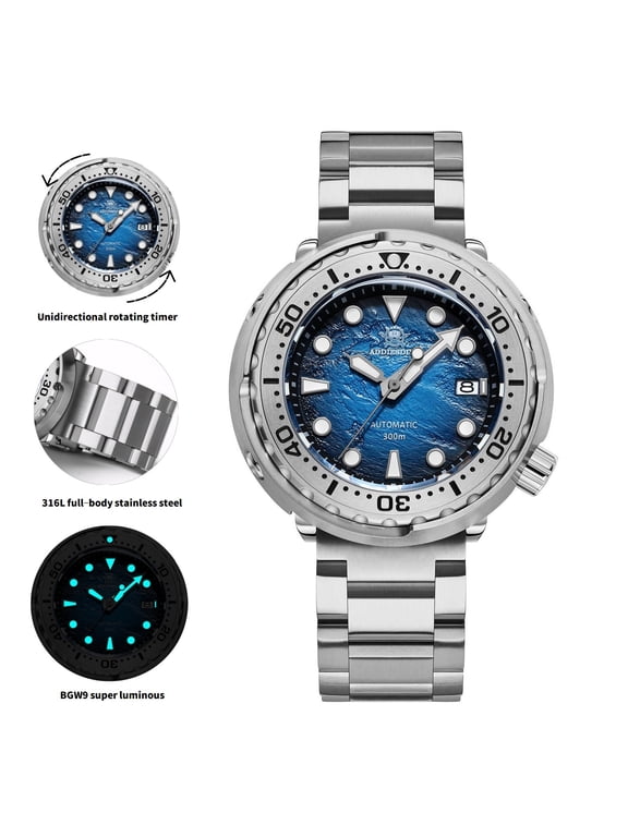 Men's Automatic Dive Watch 300m Waterproof NH35 Movement Sapphire Crystal Luminous Stainless Steel Wrist Watch