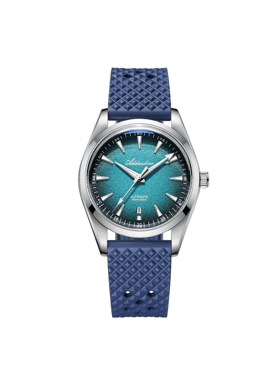 Men's Watch Dive 100m Waterproof, Japanese Movement Automatic Wristwatch, Luminous Analog Dial, 316L Stainless Steel, Fluoroelastomer Strap