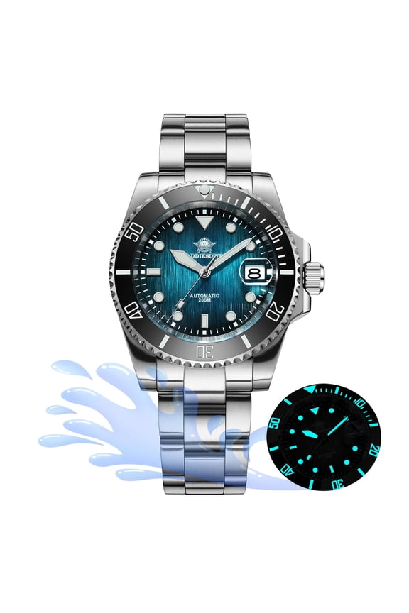 Men's Watch, Japanese Automatic Dive Watch with Sapphire Crystal, Ceramic Bezel & BGW9 Luminous, 200M Waterproof