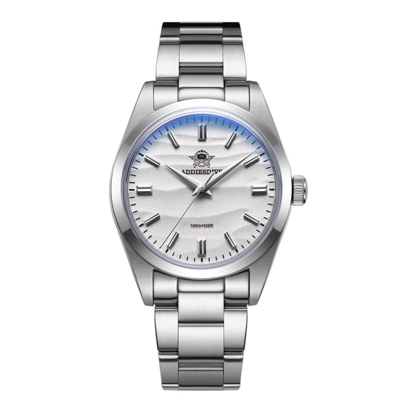 ADDIESDIVE Men's Watch, Japanese Quartz Movement, 100m Water Resistant Dive Watch with 316L Stainless Steel, White Dial, AD2030