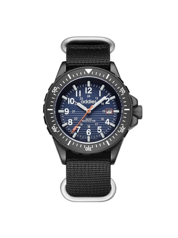 Men's Field Watch 41mm Japanese Quartz Movement Nylon Strap Outdoor Sport Watch Luminous Dial 50M Water Resistant