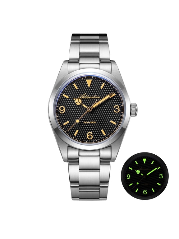 Men's Watch for Men, Japanese Sweep Second Quartz Watch, 36mm Classic Analog Watch with 316L Stainless Steel Band, 100M Water Resistant & Luminous