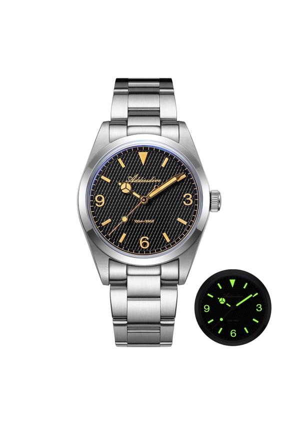 Men's Watch for Men, Japanese Sweep Second Quartz Watch, 36mm Classic Analog Watch with 316L Stainless Steel Band, 100M Water Resistant & Luminous