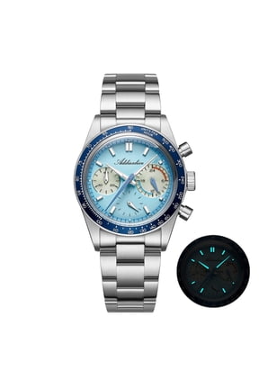 Men's Watch, Racing Chronograph Dive Watch 100m Waterproof, Japanese Quartz Movement, Stainless Steel Analog Sport Watch for Men