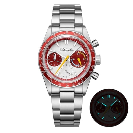 ADDIESDIVE 37mm Quartz Chronograph Dive Watch Japanese VK63 Movement 100m Waterproof Mens Sports Watch