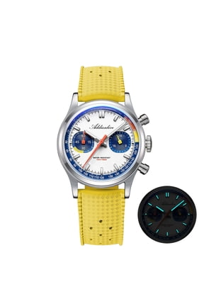 Men's Watch, Stylish Panda Dial Chronograph Watch VK64 Movement 316L Stainless Steel 100M Water Resistant Dive Watch Luminous Analog Quartz Watch for Men