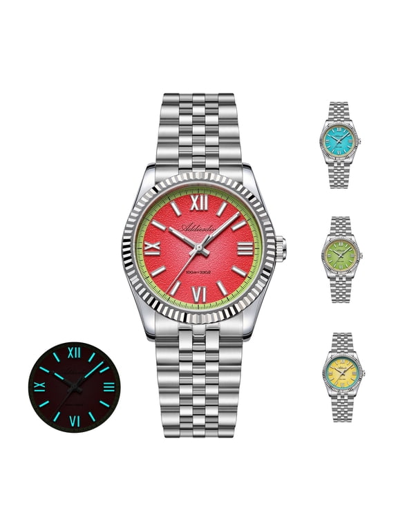 Men's and Women's 36mm Watch Dive 100m Waterprrof, Japanese Quartz Movement, Sapphire Crystal, Stainless Steel Watch, Multiple Colors
