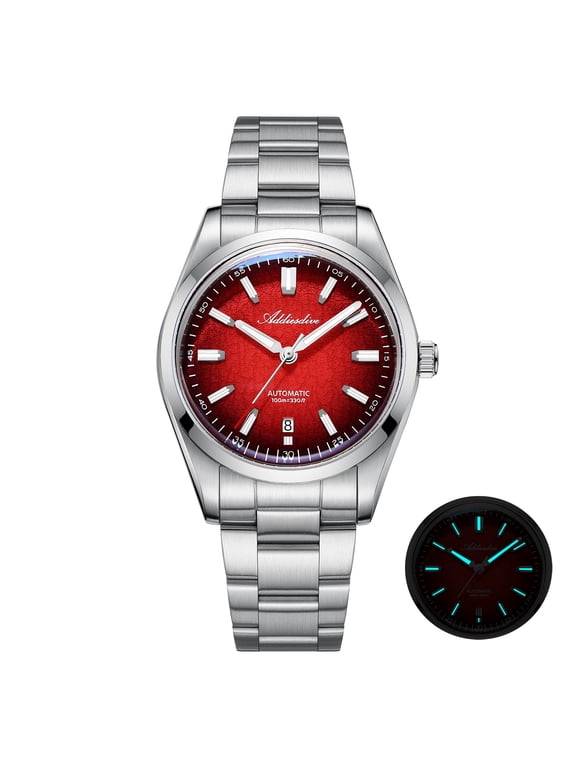 Mens Automatic Mechanical Watch - 39mm Japanese Movement, 100M Water Resistant Dive Watch with Date, Super Luminous BGW9 Blue Light, Stainless Steel Bracelet AD2531