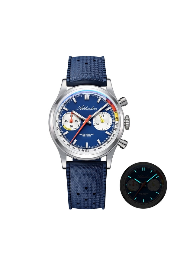 Mens Watch Chronograph Quartz Watches with VK64 Mech-Quartz Movement Panda Dial 316L Stainless Steel 100M Water Resistant Diver