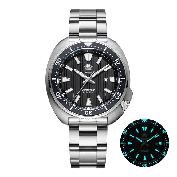 ADDIESDIVE Professional Diver Watch for Men, 200M Waterproof with Sapphire Crystal & Ceramic Bezel, Japanese Quartz Movement, Stainless Steel Watch AD2507