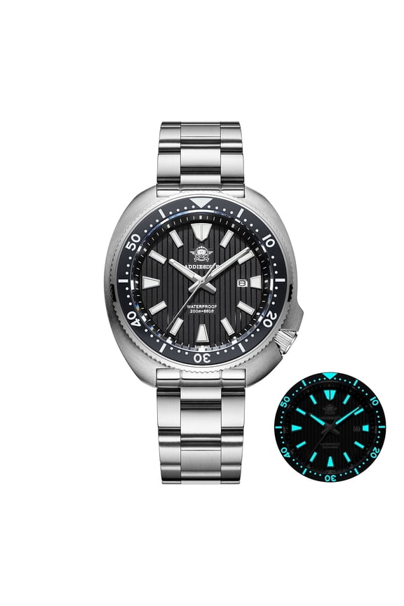Men's Dive Watch 43.8mm, Japanese Quartz Movement, Sapphire Crystal, 200M Waterproof, Ceramic Bezel, Stainless Steel Watch, Gift for Men
