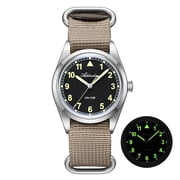 ADDIESDIVE Quartz Mens Watch, 36mm Military Style Analog Watch, 100m Water Resistant Stainless Steel Mens Watch
