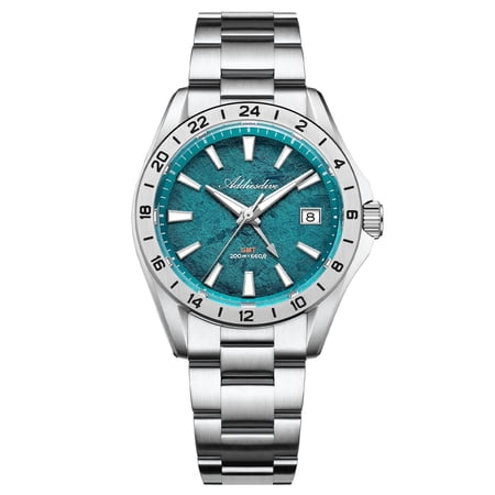 ADDIESDIVE Swiss GMT Quartz Men's Watch for Travel & Business, Sapphire Crystal, 200m Waterproof, 38mm Stainless Steel, BGW9 Luminous Mens Calendar Wrist Watch