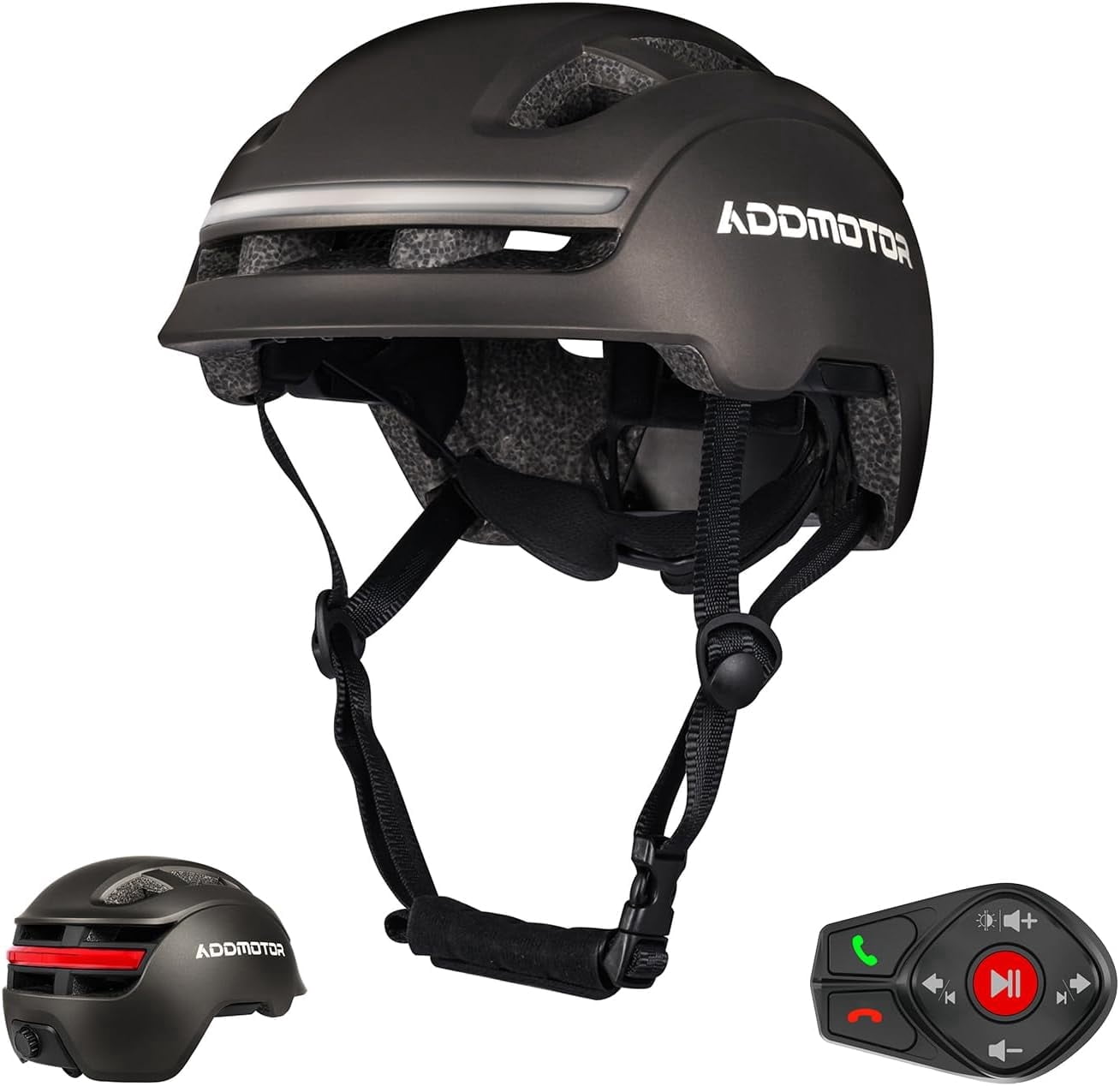bicycle helmet ok for motorized bike Smart Cycling Helmet. with Bluetooth, Smart Bike Helmet Adults Men Women with Built-in Speakers, Rear LED Turn Signals Remote Control, Adjustable Size : Sports & Outdoors With an extended battery life Addmotor Smart Cycling Helmet,Accessories