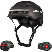 ADDMOTOR Smart Bike Helmet for Adults Men Women, Ebike Helmet with Bluetooth, Certified Helmet for Bicycle and Scooter with Built-in Speakers, Front & Rear LED Lights, iOS & Android App Black