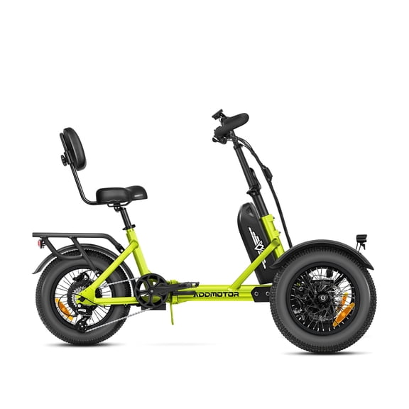ADDMOTOR SpytanX Reverse eTrike, Folding Electric Trike for Adults, 750W 85Miles 960Wh Electric Tricycle, Step-Thru Hydraulic 3 Wheels Electric Bicycle Bikes with Parking Brake and Big Front Rack