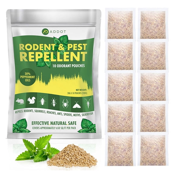 ADDOT Indoor Peppermint Rodent Repellent - 10 Pack, 30g Each