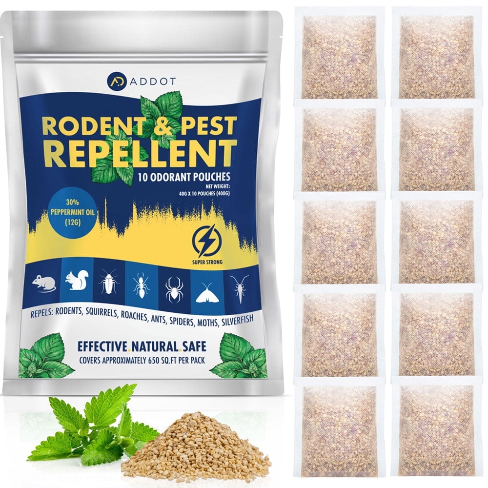 ADDOT 10Pack Indoor Rodent Mouse Repellent 40g Peppermint Oil