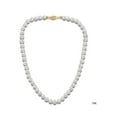 thumbnail image 1 of ADDURN 14K White Gold 7-7.5 mm White Round Akoya Pearl 18" Strand Necklace with Ball Clasp, 1 of 3