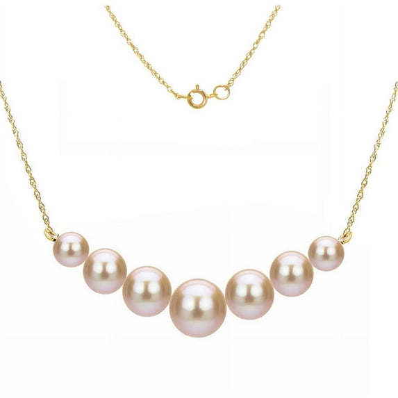 ADDURN 14kt Gold 5-8.5mm Pink Graduated Freshwater Pearl Pendant