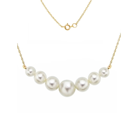 ADDURN 14kt Gold 5-8.5mm White Graduated Freshwater Pearl Pendant