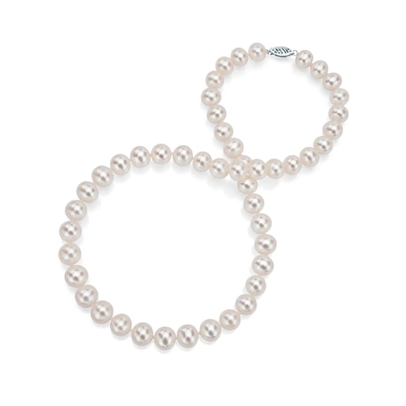 ADDURN 18kt White Gold 5-6mm Freshwater White Pearl 22" Women Jewelry Necklace