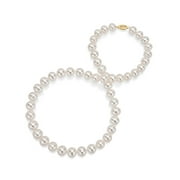 ADDURN 18kt Yellow Gold 6-7mm Freshwater White Pearl 16" Women Jewelry Necklace