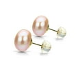 thumbnail image 1 of ADDURN 7-8mm Pink Cultured Freshwater AAA High-Luster 14kt Yellow Gold over Silver Earrings with Beautiful Gift Box, 1 of 2