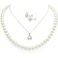 thumbnail image 1 of ADDURN 7-8mm White Freshwater Cultured Pearl Sterling Silver Pendant Necklace and Stud Earrings Jewelry Set, 1 of 1