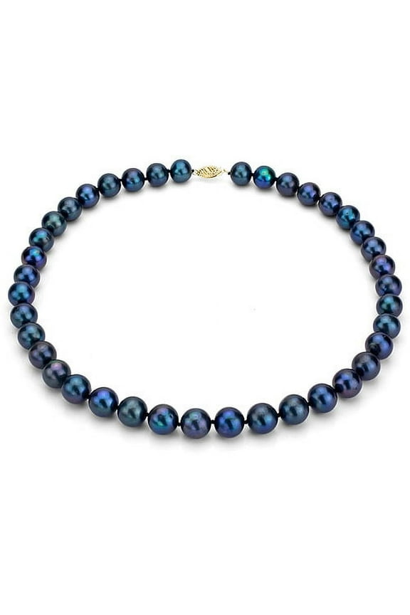 Ultra-Luster 10-11mm Black Genuine Cultured Freshwater Pearl 18" Necklace and 14kt Yellow Gold Filigree Clasp