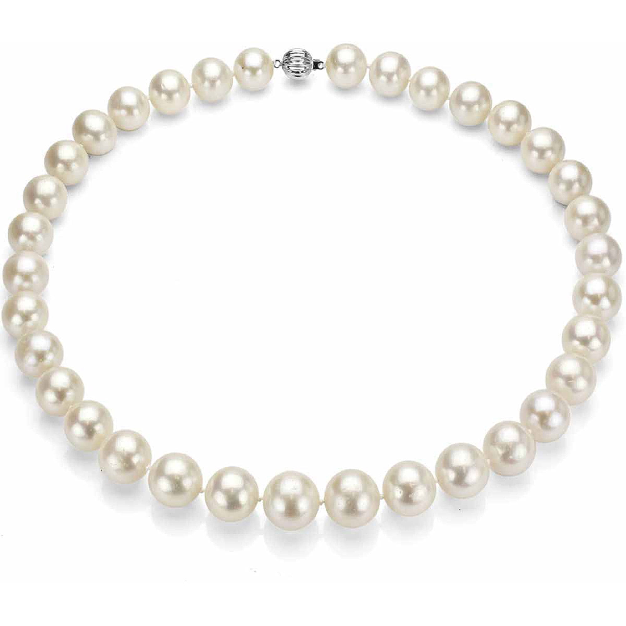 ADDURN Ultra-Luster 6-7mm White Genuine Cultured Freshwater Pearl 18" Necklace and Sterling Silver Ball Clasp