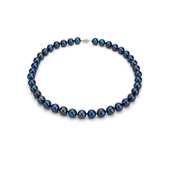 ADDURN Ultra-Luster 9-10mm Black Genuine Cultured Freshwater Pearl 18" Necklace and Sterling Silver Filigree Clasp