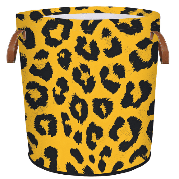 ADECORIVY Animal Leopard Laundry Basket, Foldable Laundry Hamper, Dirty Clothes Hamper Clothes Organizer Basket for Bathroom, Bedroom, Dorm