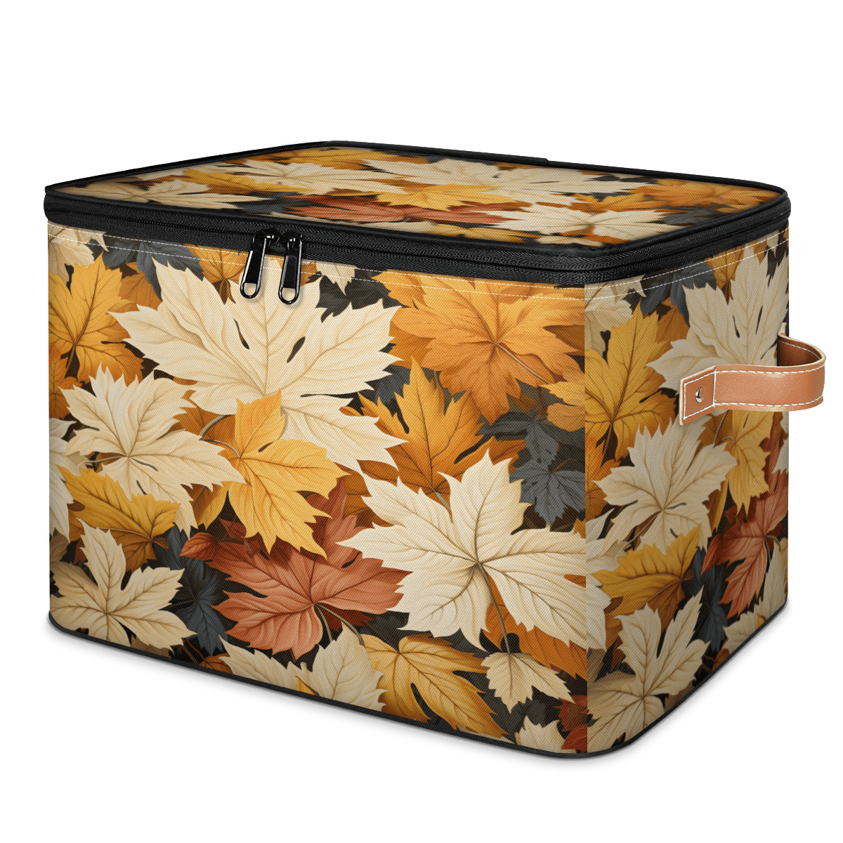 Fall Foldable ADECORIVY Autumn Fall Leaves Storage Bin with Zipper Lid, Fabric ...