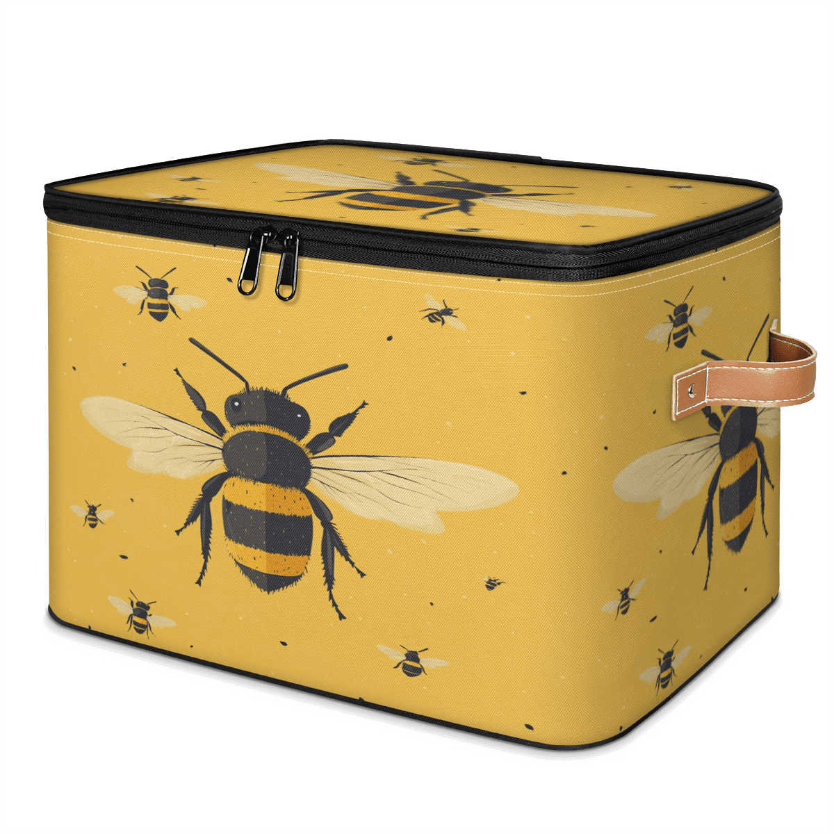 ADECORIVY Bee Storage Bin with Lid Fabric Yellow Bees Foldable Storage ...