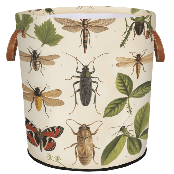 ADECORIVY Beetle Bee Dragonfly Laundry Basket, Foldable Laundry Hamper, Dirty Clothes Hamper Clothes Organizer Basket for Bathroom, Bedroom, Dorm