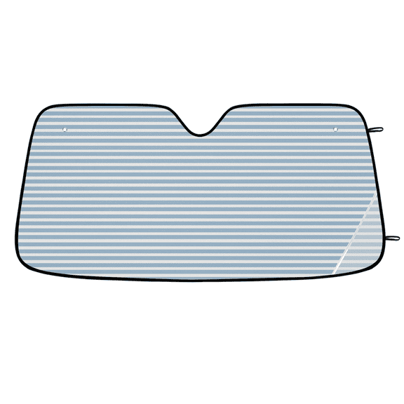 ADECORIVY Blue White Stripes Car Windshield Sun Shade, Front Window Car Sunshade Protector, Foldable UV Rays Sun Shield Visor Protector for SUV Truck Sedan, 55 x 27 in