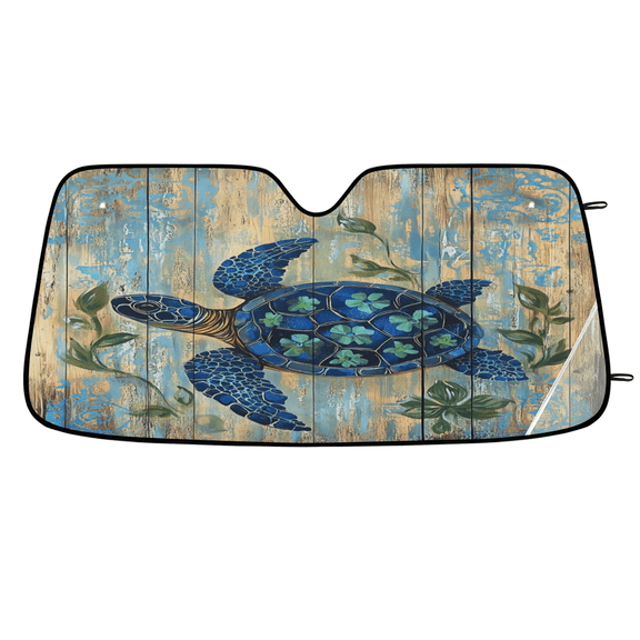 ADECORIVY Bohemian Turtles Windshield Sun Shade Car Sunshade for Front Window Sea Turtle Foldable Sun Shield Protector Blocks UV Rays for Car Truck SUV 55 x 27 in
