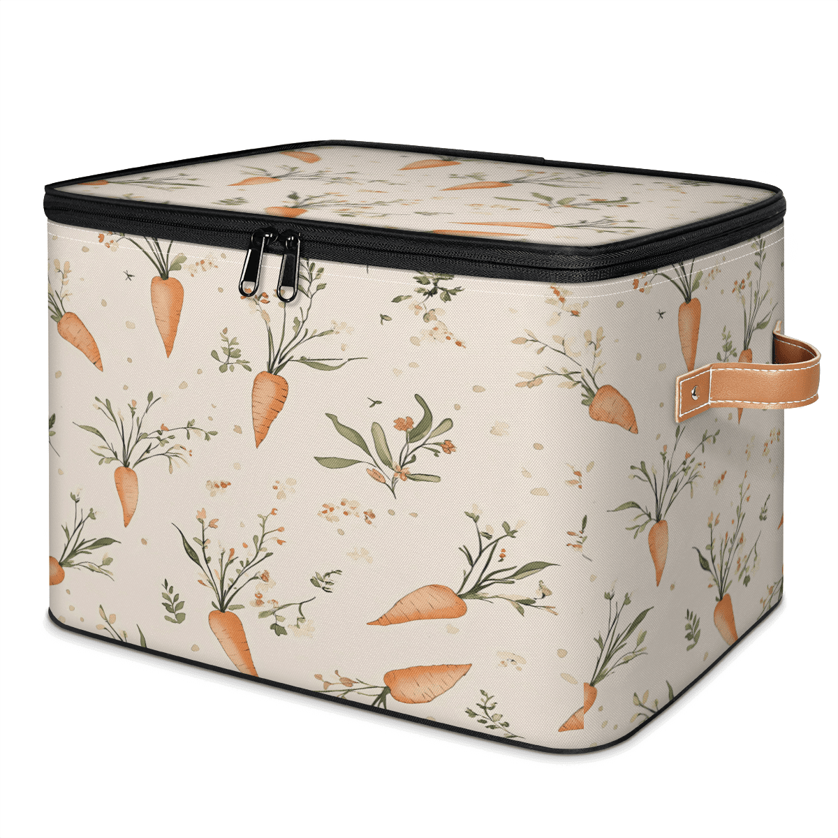ADECORIVY Cartoon Carrot Storage Bin with Lid Fabric Light Beige ...