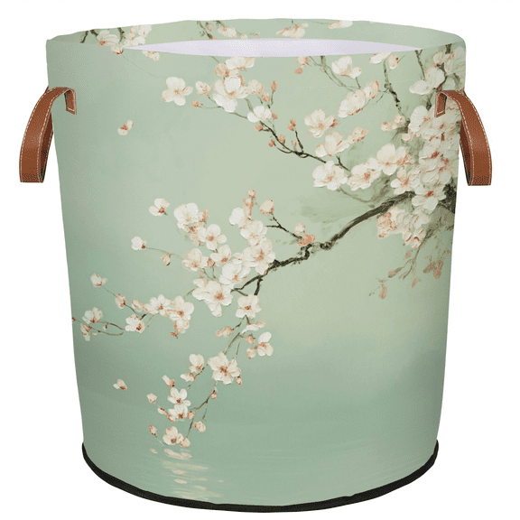 ADECORIVY Cherry Blossom,japanese Floral Laundry Basket, Foldable Laundry Hamper, Dirty Clothes Hamper Clothes Organizer Basket for Bathroom, Bedroom, Dorm