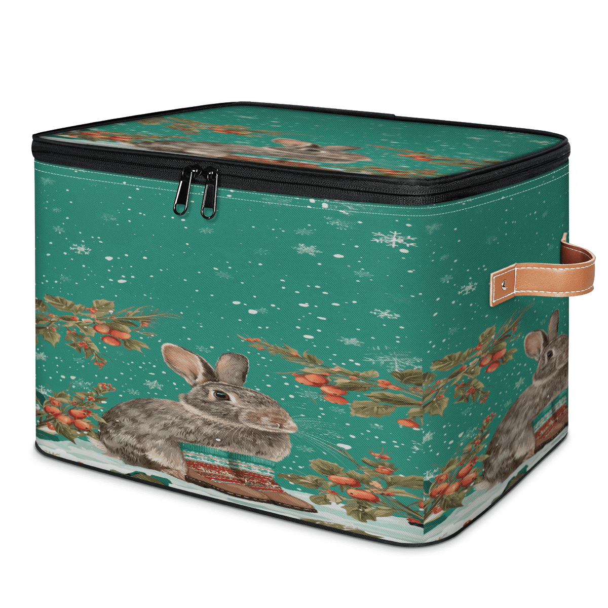 ADECORIVY Christmas Rabbit Storage Bin with Lid Fabric Bunny Foldable ...