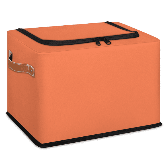 ADECORIVY Coral Fabric Storage Bin with Lid, Foldable Storage Box Decorative Cube Organizer Basket for Closet Shelf Organizing Clothes