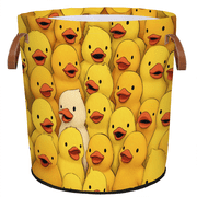 ADECORIVY Cute Yellow Ducks Laundry Basket, Foldable Laundry Hamper, Dirty Clothes Hamper Clothes Organizer Basket for Bathroom, Bedroom, Dorm