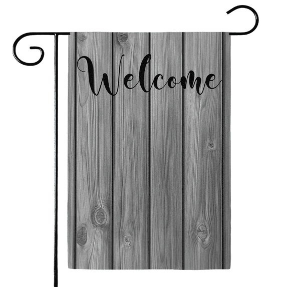 ADECORIVY Gray Wooden Welcome Garden Flag 12x18 Inch Double Sided ...