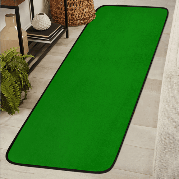 ADECORIVY Green Washable Runner Rug for Hallway 2x6 Kitchen Runner with Non Slip Backing Soft Low-Pile Floor Carpet for Entrance Living Room Bedroom